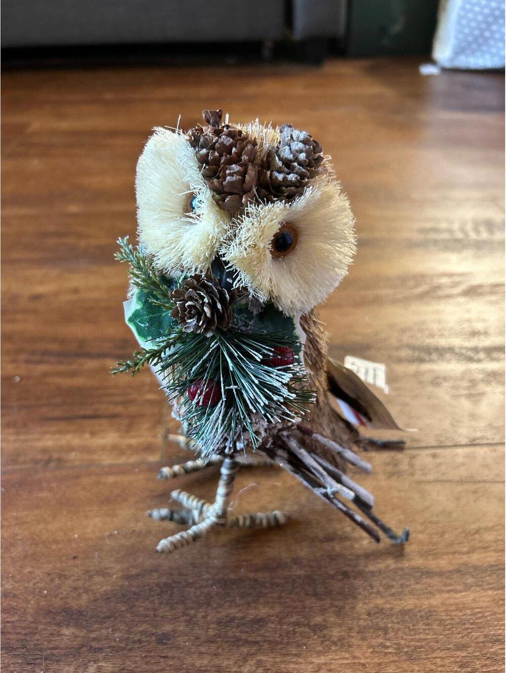Ashland Featherly Friends natural sisal twig owl Christmas decoration